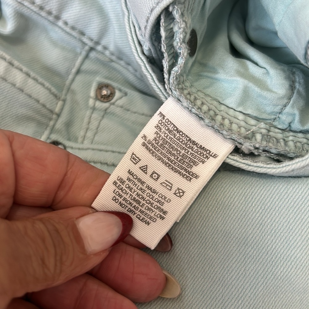 Free People Sky Blue Raw Hem Flare Jeans - Picture 5 of 6